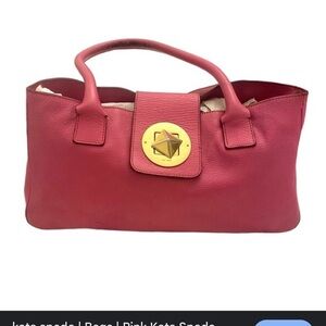 Vintage Kate Spade Rose Satchel with Gold Accent